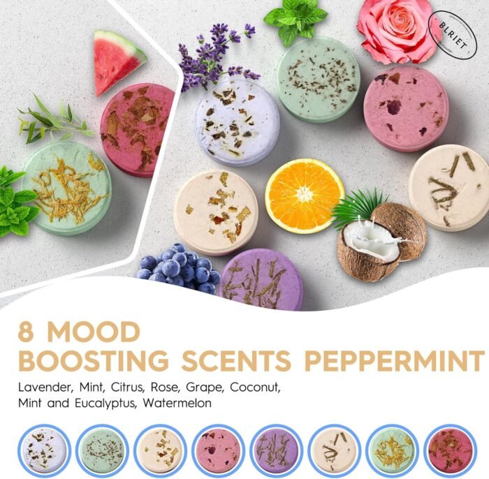 Shower Steamers Aromatherapy Stocking Stuffers Christmas Gifts for Women 8 PCS, Shower Bombs Gifts for Mom with Lavender Fruit Natural Essential Oils, Self Care Gifts for Women & Lover - Image 3