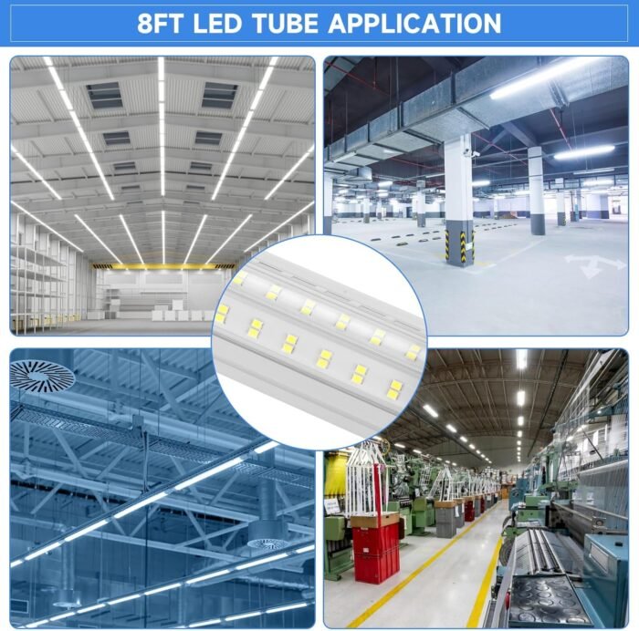 8FT LED Shop Light, U Shape 125W Integrated LED Tube Light, 6500K Clear White, 20000LM Super Bright LED Lighting, Flush Mount/Hanging Linkable LED Ceiling Lights for Garage, Plug&Play,6 Pack - Image 8