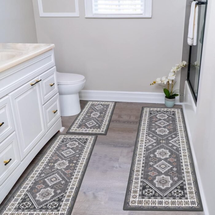 HEBE Boho Kitchen Rug Sets 3 Piece with Runner Non Slip Kitchen Rugs and Mats Washable Kitchen Mats for Floor Thick Kitchen Floor Mat Carpet Runner Rugs for Hallway Laundry Holiday Decor - Image 7
