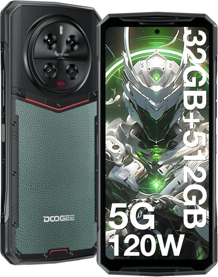 DOOGEE DK10 5G Rugged Smartphone 2024,32GB+512GB,120W Fast Charging(QI 50W),6.67”120Hz 2.5K AMOLED Display Rugged Smartphone,50MP+64MP+50MP+16MP,Octa Core Rugged Cell Phone,Fingerprint,NFC/OTG
