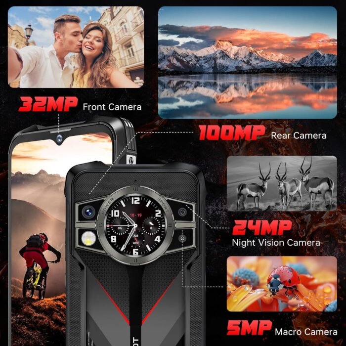 CUBOT King Kong 9 Rugged Phone Unlocked Android 14-24GB RAM+512GB ROM Cell Phone, 10600mAh(33W) Battery, 100MP Camera Smartphone, 6.58''FHD+120Hz Dual Screen, G99/4G Dual SIM/IP68/IP69K/NFC/GPS - Image 5