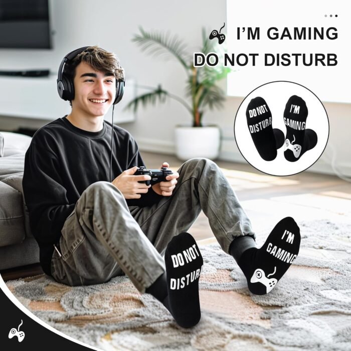 Do Not Disturb I'm Gaming Socks,Christmas Men Gifts For Men,Gamer Socks Gift For Teenage Boys,Gifts For Son,Men,Dad,Husband - Image 4