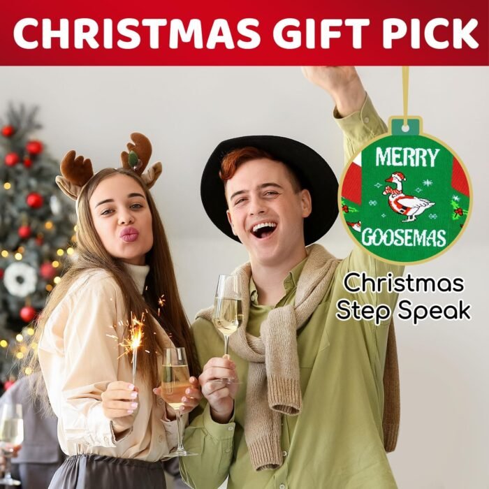 HAPPYPOP Christmas Gifts Stocking Socks for Teens - Secret Santa Socks Xmas Stocking with Greeting Card for Goose Lovers Christmas Geese Gifts - Image 5