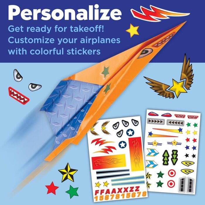 Creativity for Kids Paper Airplane Squadron - Create 20 Paper Airplanes, Crafts for Boys and Girls, Stocking Stuffers and Gift for Boys, Kids Activities for Ages 6-8+ - Image 4
