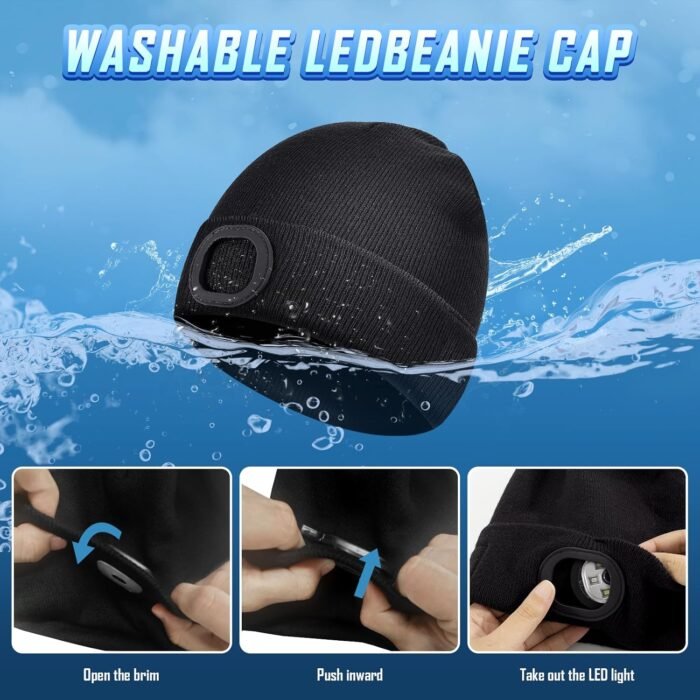 Stocking Stuffers for Adults Men Him, Led Beanie Hats for Men, Gifts for Men Dad Him, White Elephant Gifts for Adults, Mens Gifts for Christmas, Who Want Nothing, Cool Gadgets Stuff Tools for Men - Image 3