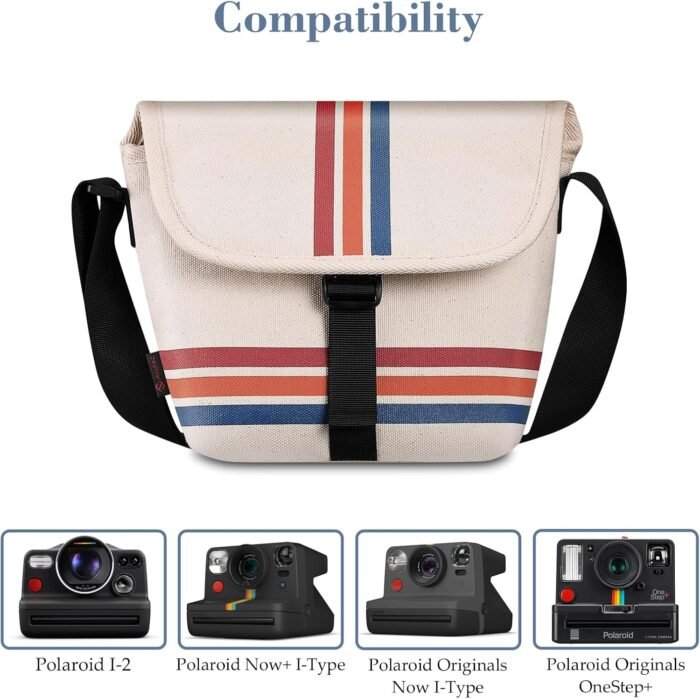 Fintie Camera Bag Compatible with Polaroid Now+ Generation 2 I-Type Instant Film Camera, Polaroid Now Gen 2nd, OneStep 2 VF, I-2 Instant Camera Travel Shoulder Case with Adjustable Strap Accessories - Image 4