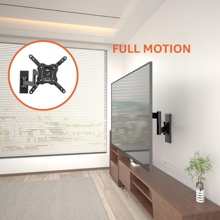 Amazon Basics Full Motion TV Wall Mount fits 12" to 40" TVs and VESA 200x200, Black - Image 8