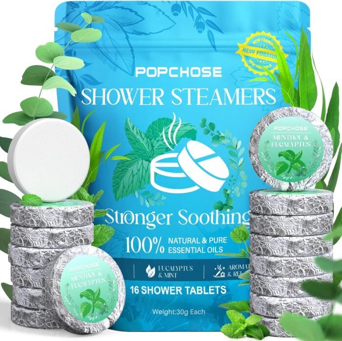 Shower Steamers Aromatherapy 16 Pack- Christmas Stocking Stuffers, Birthday Gifts for Women, Eucalyptus Shower Tablets with Essential Oils, Self Care Gift for women, mom, men, Stress Relief & Home SPA - Image 8