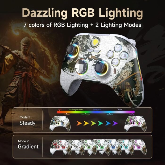 EasySMX X15 PC Controller - Enhanced Wireless Bluetooth Controller with Hall Joysticks/Hall Triggers/RGB Lighting - No Stick Drift, No Dead Zone - Work for Windows PC, Android, Steam and Switch - Image 5