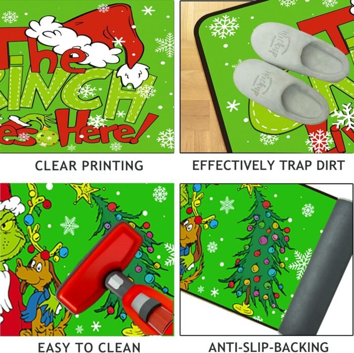 【17x 48 17x29 Inches】 Set of 2 Kitchen Mats Decor Merry-Christmas Kitchen Rugs Kitchen Mat,Christmas Kitchen Decoration,Non Slip Absorbent Kitchen Mat Waterproof Runner Rug for Laundry Room - Image 6