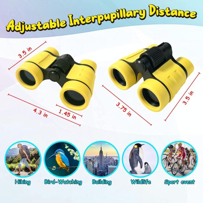 ESSENSON Binoculars for Kids Toy Gift for 3 4 5 6 7 8+ Year Old Boys Girls Kids Telescope Outdoor Toys for Sports and Outside Play Hiking, Bird Watching, Travel, Camping, Birthday Presents(Yellow) - Image 3