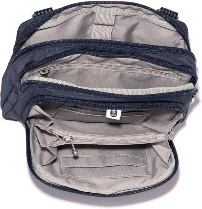 Baggallini Triple Zip with RFID Front Wallet - 8'x6' Crossbody Bag for Women Convertible Fanny Pack Belt Bag Water-Resistant - Image 6