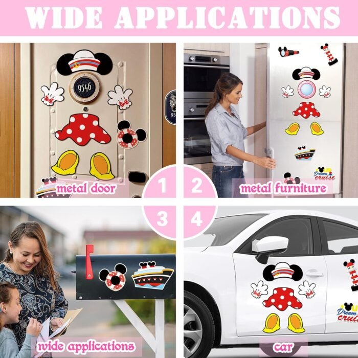 12 Pcs Cruise Door Magnet, Captain Red Mouse Cruise Door Decorations,Summer Life Funny Mouse Ears Magnet for DCL Cruise& Carnival Cabin Holiday Collectibles Decor - Image 7