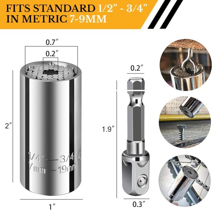 Stocking Stuffers for Adults Men, Gifts for Men Universal Socket Tools White Elephant Gifts Dad Gifts, Christmas Gifts for Men Who Have Everything Dad Boyfriend Husband Tools for Men Cool Gadgets - Image 5