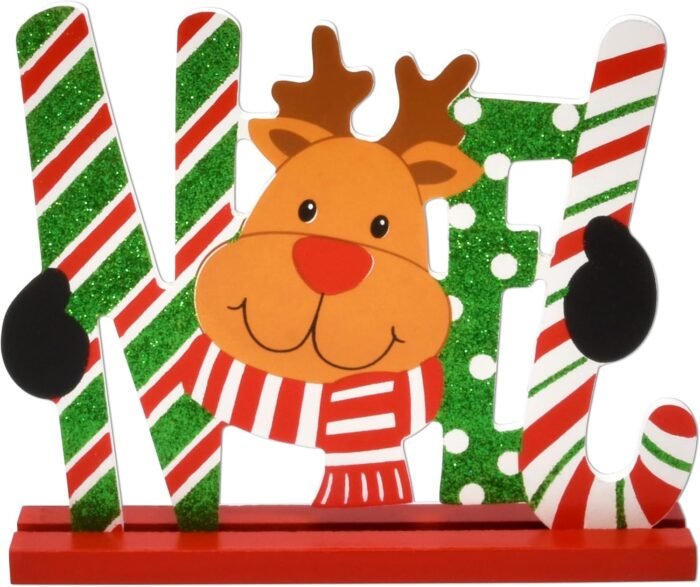 Gift Boutique 6 Christmas Table Signs Decorations Wooden Centerpiece Tabletop Snowman Wood Desktop Decor for Kitchen Home Xmas Holiday Party Supplies - Image 6