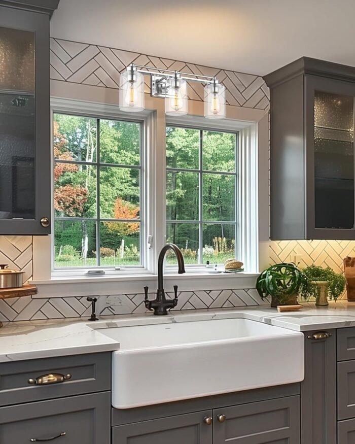 Bathroom Vanity Light Fixtures, HWH Modern Wall Sconce Lighting Over Mirror, 3-Light Vanity Wall Lamp in Chrome, 5HLT63B-3W CH - Image 6