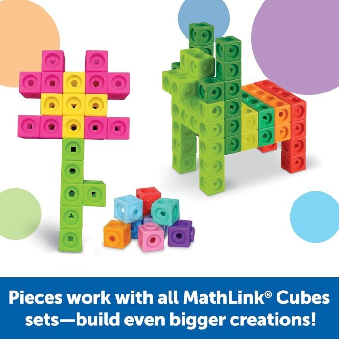 MathLink Cubes Kindergarten Math Activity Set Mathtastics!, Math Teaching Toys, PreKManipulatives, Children’s Math Games, 115 Pieces, Age 5+ - Image 2