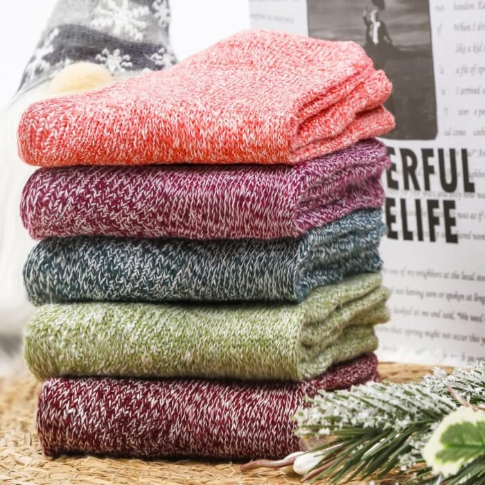 Loritta Wool Socks for Women Warm Winter Socks Thick Knit Soft Cabin Cozy Crew Boot Socks Gifts - Image 4