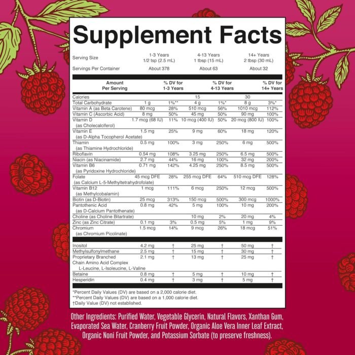 Multivitamin for Women Men & Kids | Vegan, Sugar Free | Womens Multivitamin & Multimineral | Vitamins for Women | Beauty & Energy Women's Multivitamin | Daily Multivitamins | Non-GMO | 32 Fl Oz - Image 5