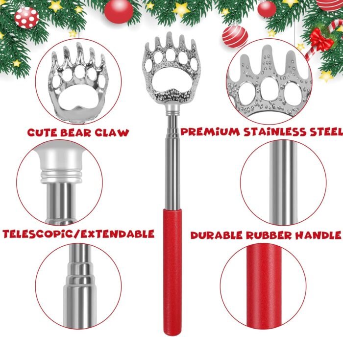Bear Claw Back Scratcher 4 Pack, Telescopic Expendable Cool Gifts for Men, Women, Grandma, Grandpa - Funny White Elephant Gifts for Adults Useful Stocking Stuffers for Adults - Image 4
