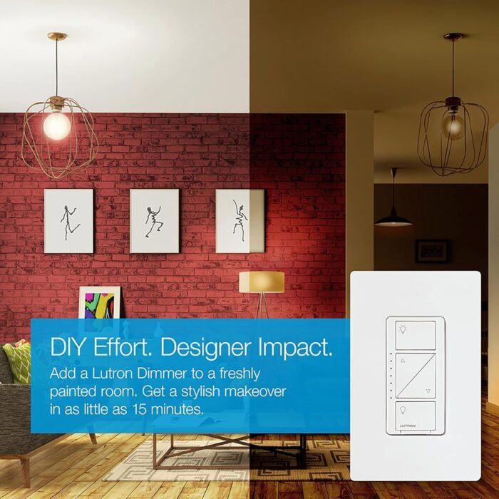 Lutron Caseta Smart Lighting Original Dimmer Switch, for Light Bulbs, Works w/ Alexa, Apple Homekit, Google Home (Hub Required), No Neutral Required, 150W 3-Way, PD-6WCL-WH-12, White, 12 Pack - Image 9