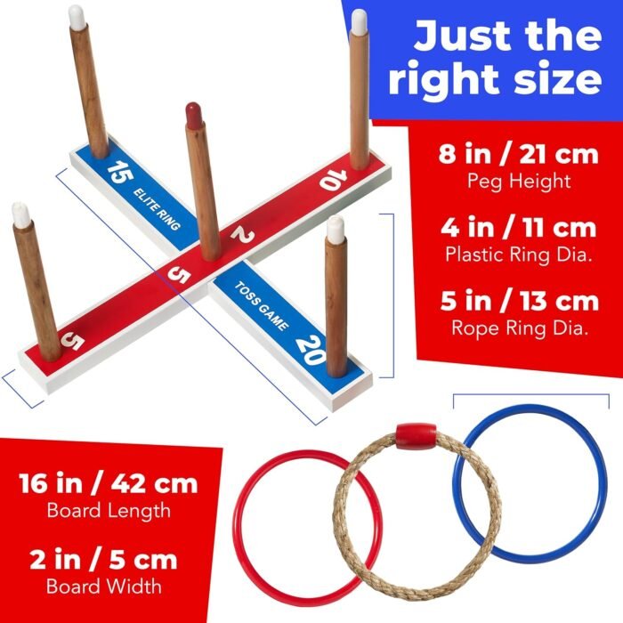 Elite Sportz Ring Toss Games for Kids - Indoor Holiday Fun or Outdoor Yard Game for Adults & Family - Easy to Set Up w/Compact Carry - Backyard Toys, Gifts for Boys and Girls - Image 4