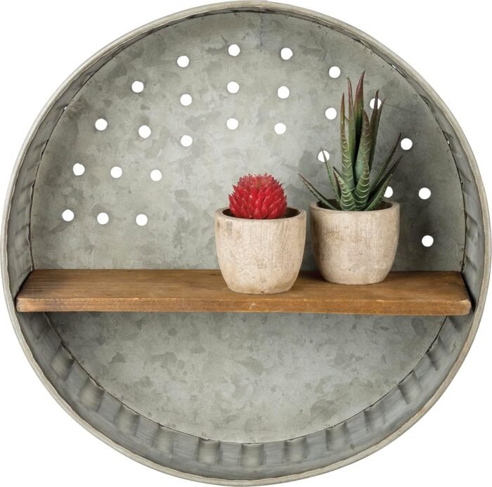 Primitives by Kathy 38024 Distressed Wall Shelf, Metal and Wood - Image 5