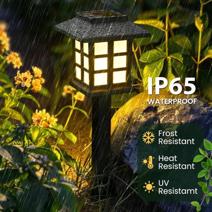GIGALUMI Solar Outdoor Lights,12 Pack LED Solar Lights Outdoor Waterproof, Solar Walkway Lights Maintain 10 Hours of Lighting for Your Garden, Landscape, Path, Yard, Patio, Driveway - Image 2