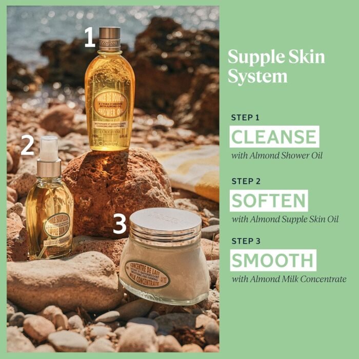 L'Occitane Cleansing & Softening Almond Shower Oil: Oil-to-Milky Lather, Softer Skin, Smooth Skin, Cleanse Without Drying, With Almond Oil - Image 6
