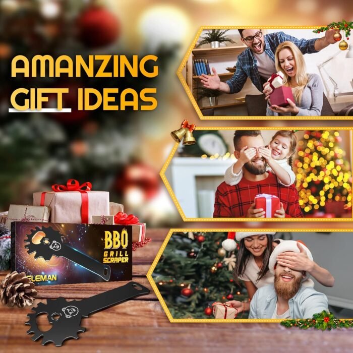 Grilling Gifts for Men Stocking Stuffers BBQ Grill Scraper: Women Gifts for Christmas Grill Accessories Cleaner Scraper Cool Stuff Gadgets for Teens Adults Husband Dad Birthday Gifts Kitchen Gadgets - Image 2