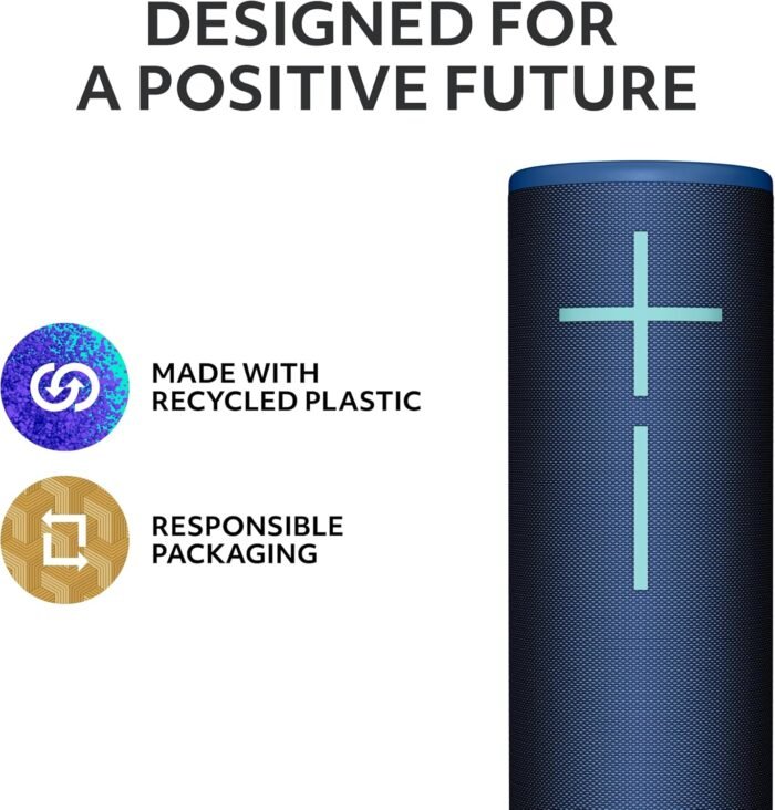 Ultimate Ears MEGABOOM 4 Portable Waterproof Bluetooth Speaker with Powerful 360-Degree Sound and Thundering Bass, Floating Speaker with 20-Hour Battery and 147ft (45m) Range - Blue - Image 6
