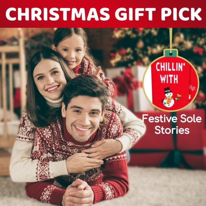 HAPPYPOP Christmas Gifts Stocking Socks for Teens - Christmas Red Snowman Socks Xmas Stocking Stuffers for Women Men With Greeting Card - Image 5