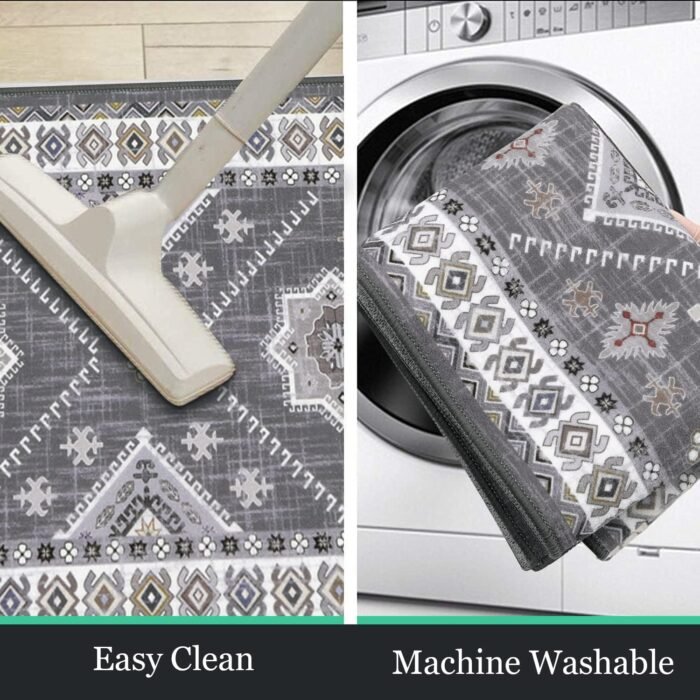 HEBE Boho Kitchen Rug Sets 3 Piece with Runner Non Slip Kitchen Rugs and Mats Washable Kitchen Mats for Floor Thick Kitchen Floor Mat Carpet Runner Rugs for Hallway Laundry Holiday Decor - Image 5