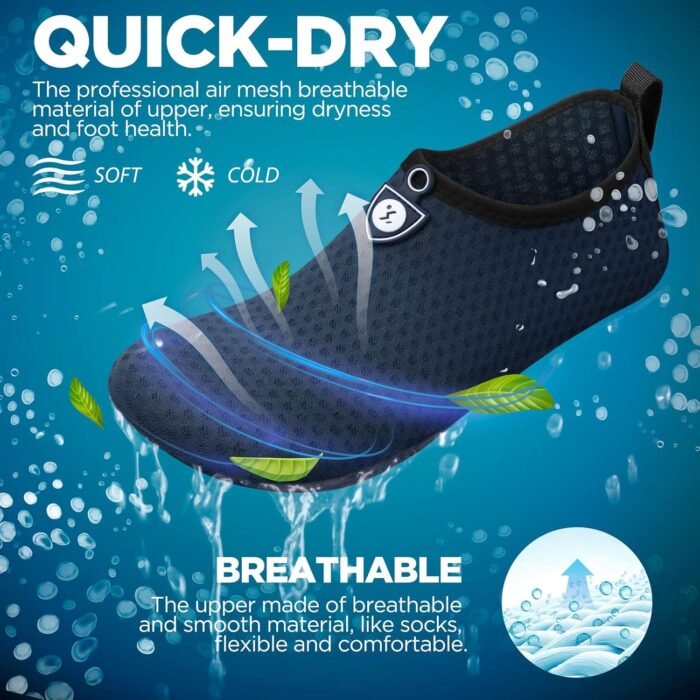 SIMARI Water Shoes for Women Men Swim Aqua Socks Beach Pool Essentials Barefoot Surf River Boat Kayak Sea Yoga Sand Exercise Sport Accessories Breathable Quick-Dry Adult Youth Kid Size SWS001 - Image 2