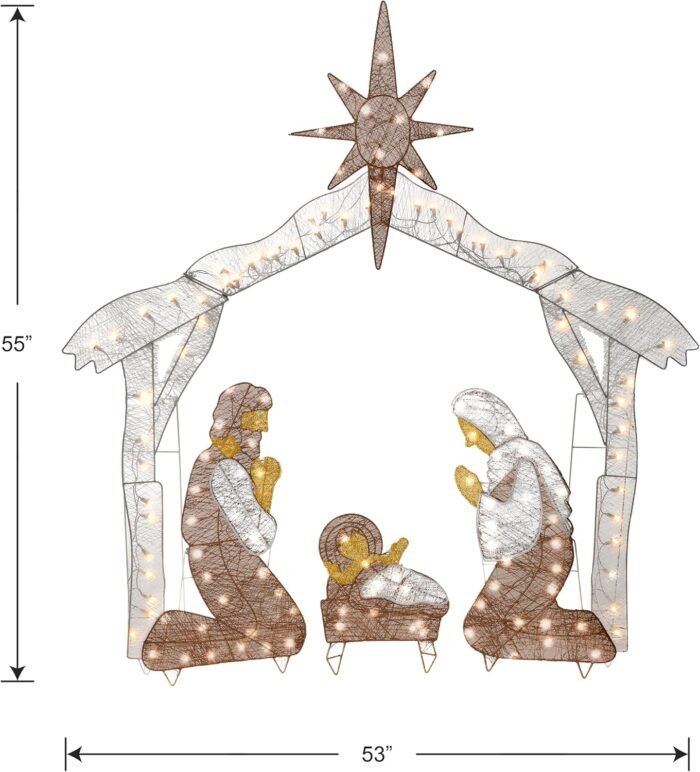 National Tree Company Nativity Scene Outdoor Christmas Décor, 55, Clear - Image 5