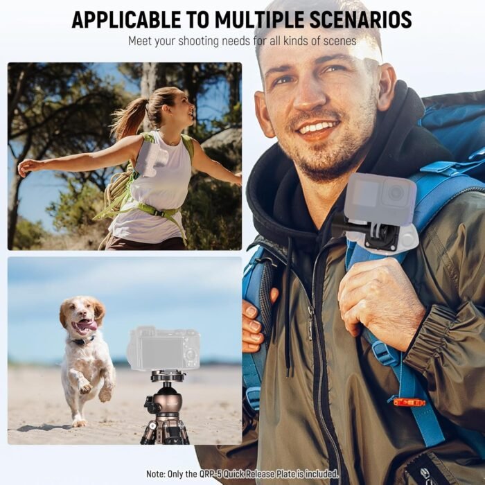 NEEWER 2 Pack Quick Release Plate 38mm Square Arca Type QR Camera Mount Plate Compatible with Peak Design Capture V3 Camera Clip, Tripod Head to Shoulder Strap Quick Switch with 4 Safety Pins, QPR-5 - Image 5