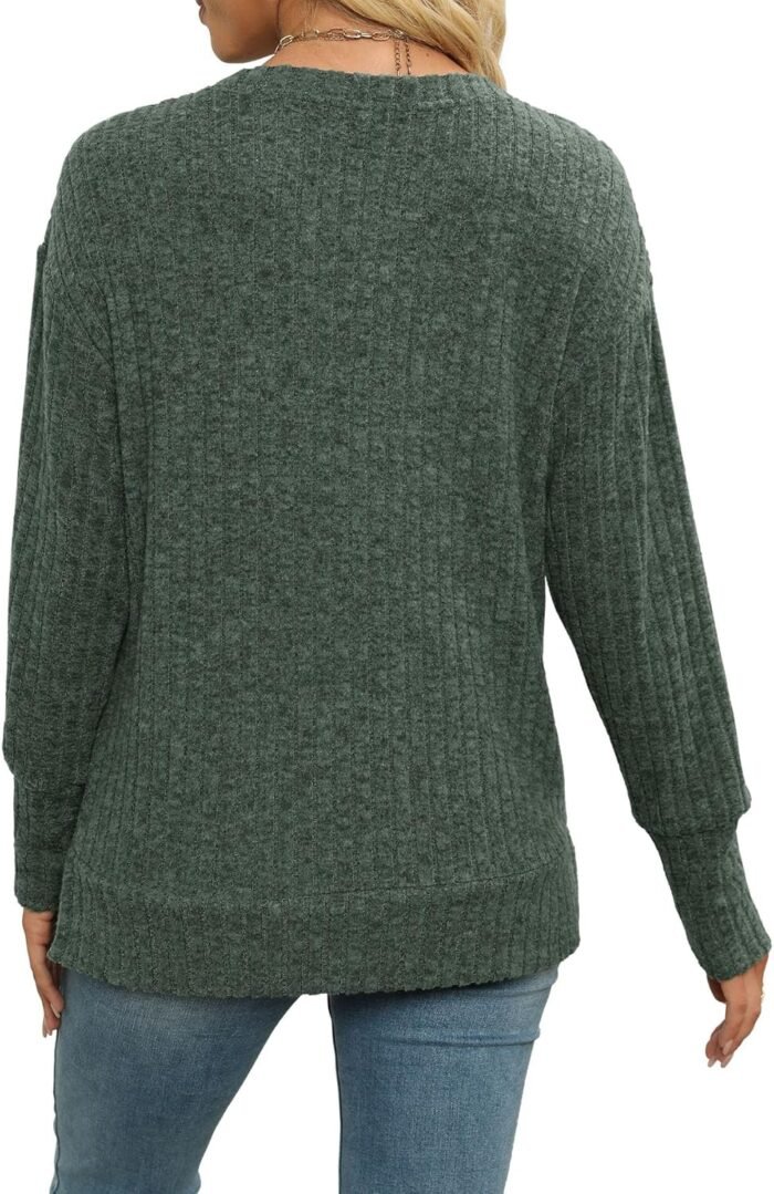 Heymiss Womens Sweaters Dressy Casual Crewneck Long Sleeve Shirts Loose Fall Fashion Sweatshirts - Image 4