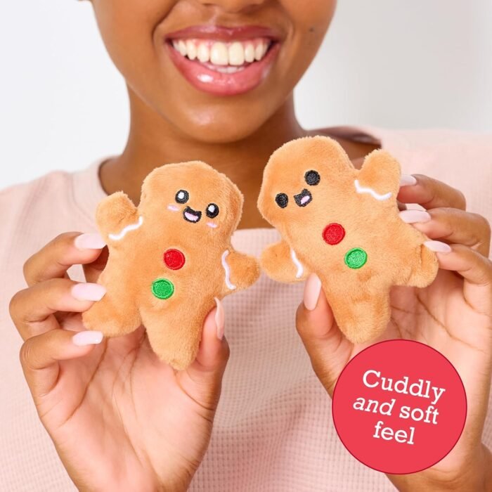 Emotional Support Gingerbread by Relatable, Christmas Stuffed Animals, Great Gingerbread Man Gifts, Funny Gifts or Cute Christmas Decor, Includes 5 Gingerbread Plushies with Carrying Basket - Image 4