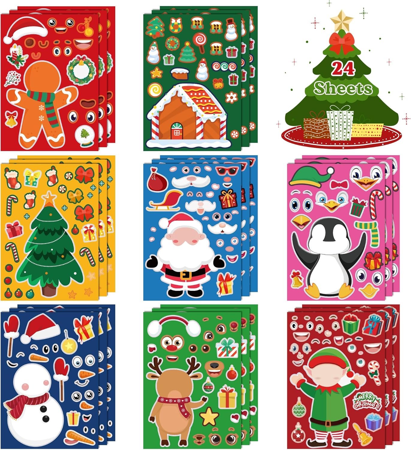 OHOME Christmas Stickers - Stocking Stuffers for Kids - DIY Christmas Crafts for Kids - Kids Christmas Gifts Activity Party Favors Supplies | Christmas Games | Toddler Stocking Stuffers(24 Sheets) - Image 7