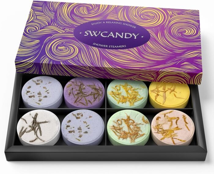 Bath Bombs Aromatherapy Birthday Gifts for Women - SWCANDY 8 Pcs Stocking Stuffers Christmas Gifts for Mom Men Teen Adults Self Care Shower Steamers with Natural Essential Oils Relaxation Home SPA