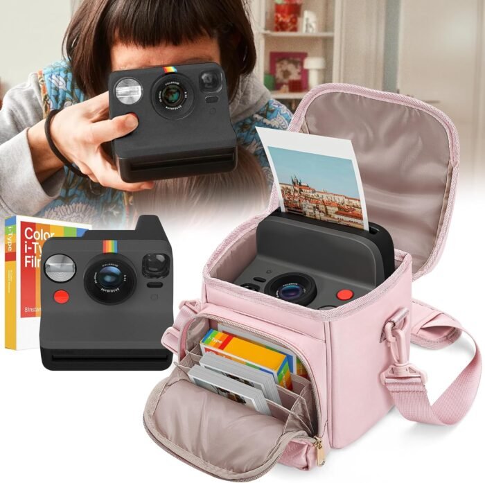 Camera Sling Bag Compatible with Polaroid Now 2nd Generation I-Type, Now+ 2nd Gen I-Type, Now, Now+, OneStep Instant Camera, Camera Crossbody Bag with Adjustable Strap, Pink(Empty Bag) - Image 8