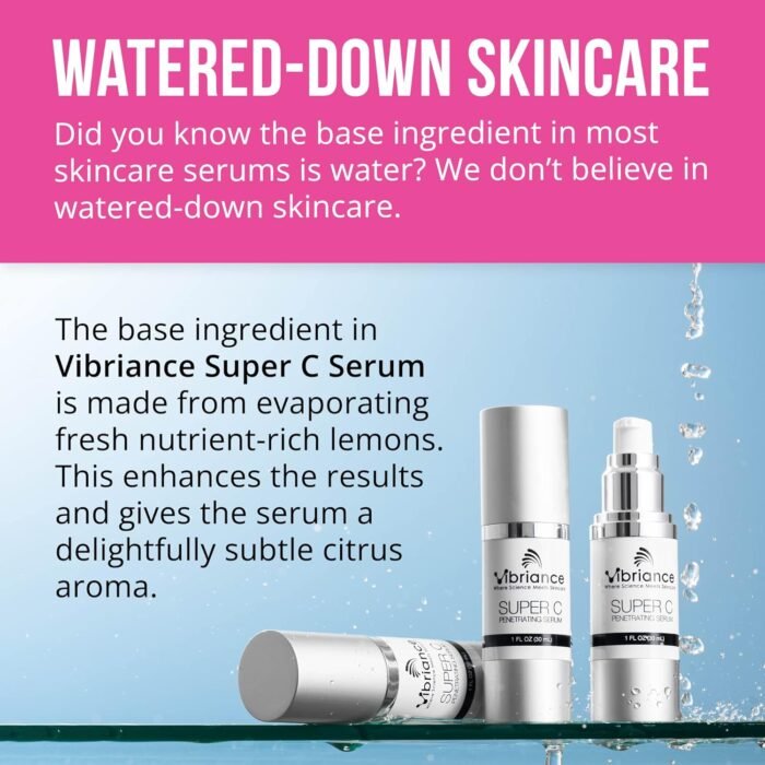 Vibriance Super C Serum for Mature Skin, Made in USA, All-In-One Formula Hydrates, Firms, Lifts, Smooths, Targets Age Spots, Wrinkles, Vitamin C Serum; 1 fl oz - Pack of 2 - Image 5