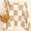 ZESICA Women's 2024 Fall Fashion Turtleneck Long Sleeve Striped Ribbed Knit Loose Pullover Sweater Tops - Image 8