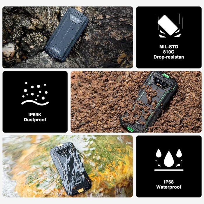 DOOGEE S41 MAX Rugged Smartphones, 16GB + 256GB/1TB Unlock Mobile Phones, Android 13 Rugged Phone, 6300mAh Battery, 5.5" HD+ Rugged Mobile Cell Phone, IP68/69K/Dual 4G SIM/Face ID/OTG/NFC/GPS, Green - Image 5