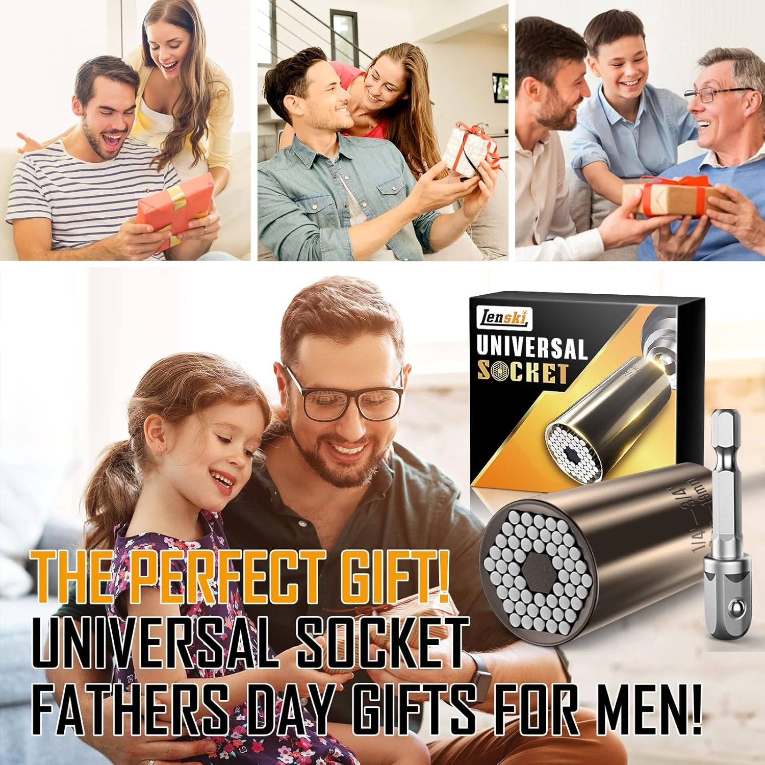 Lenski Stocking Stuffers for Adults Men, Super Universal Socket Gifts for Men, Christmas Gifts for Men, Mens Gifts for Dad Him Grandpa, Dad Gifts for Men Who Have Everything Cool Stuff Gadgets for Men - Image 7