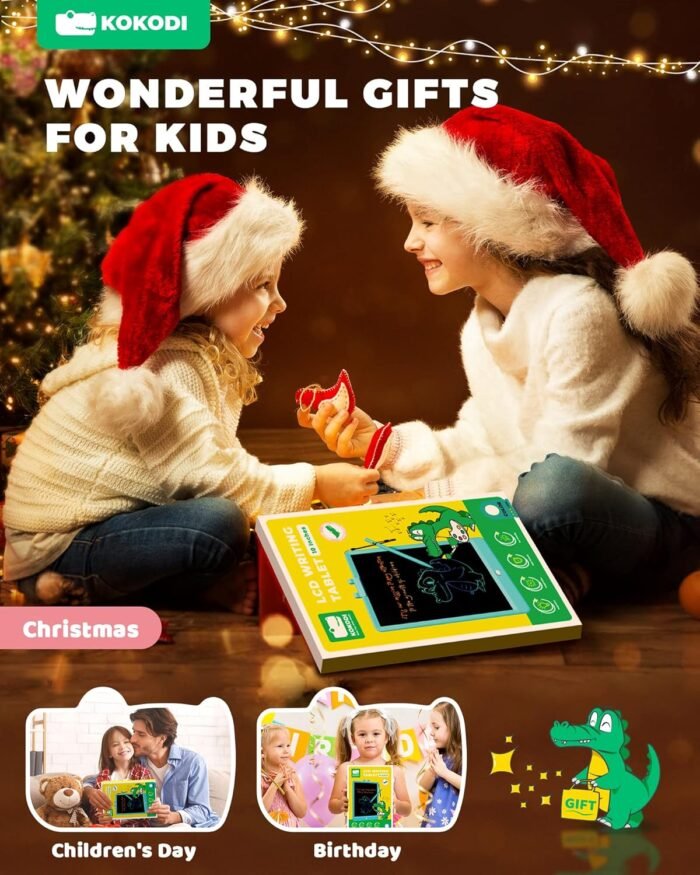 KOKODI LCD Writing Tablet, 10 Inch Colorful Toddler Doodle Board Drawing Tablet, Erasable Reusable Electronic Drawing Pads, Educational and Learning Toy for 3-6 Years Old Boy and Girls - Image 7
