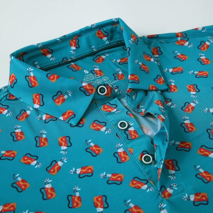 Esabel.C Golf Shirts for Men Dry Fit Performance Short Sleeve Print Moisture Wicking Collared Shirt - Image 3
