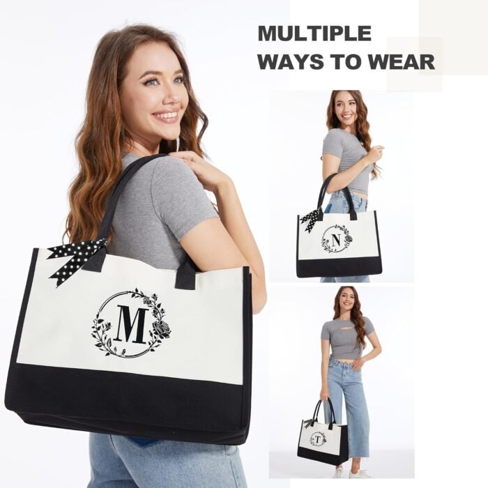 BeeGreen Canvas Bags for Women, Personalized Gifts Bag for Mom Friends Birthday Wedding Bridesmaid - Image 6