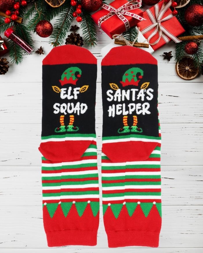 Christmas Gifts Stocking Socks for Kids 6-10 Years Old, Boys Girls Elf Socks, Elf Squad Socks for Kids Xmas Stocking Stuffers - Image 2