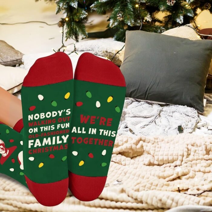 Funny Christmas Socks for Women Men, National Lampoons Christmas Vacation Costume Accessories, Winter Warm Knitted Socks - Image 5